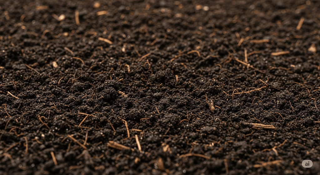 Donkere grond textuur voor tuinaanleg